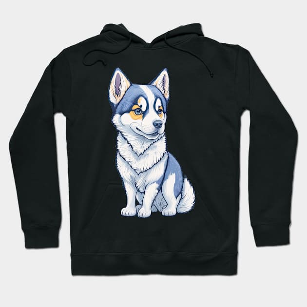 Pastel Siberian Cute Husky Dog Hoodie by ArtMichalS